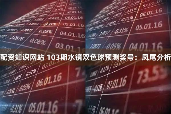 配资知识网站 103期水镜双色球预测奖号：凤尾分析